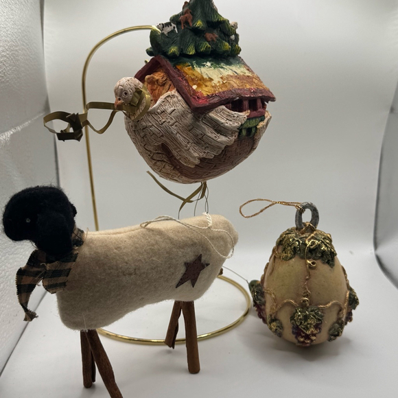 Unbranded Other - Set of 3 Vintage Noah’s Ark Sheep Christmas Ornaments Multi-color